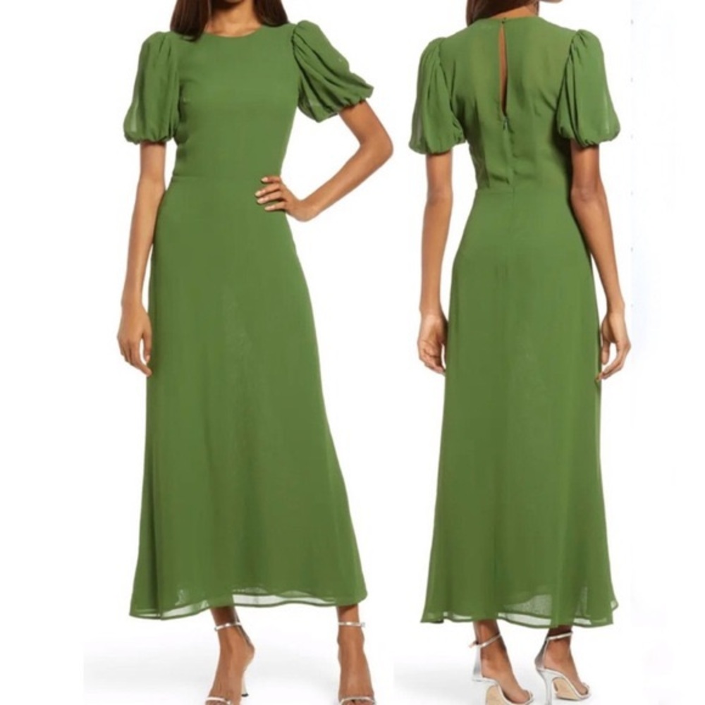 Reformation sandy beth dress in moss